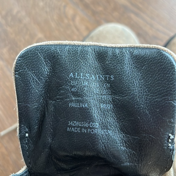 All Saints Paulina tan suede combat boots 40 9 - Picture 6 of 7